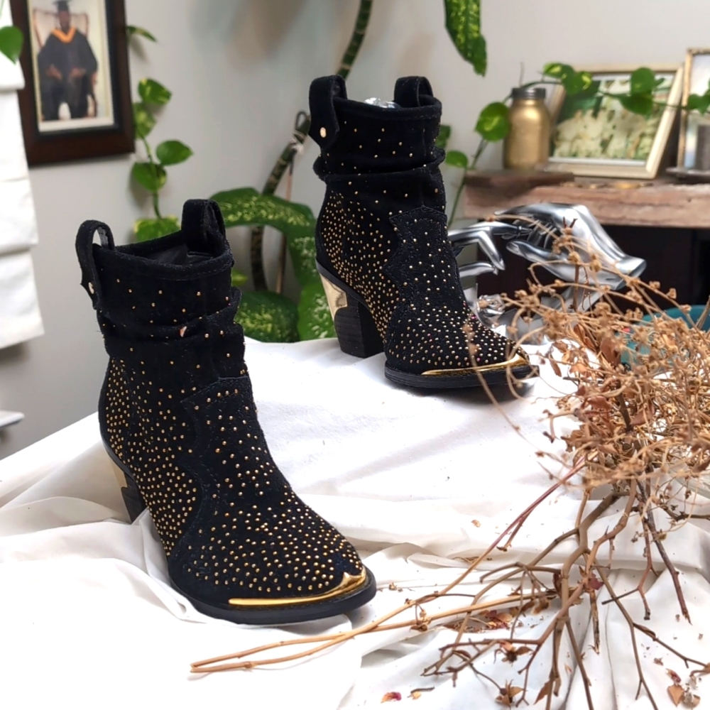 Gianni bini gold-studded cowboy booties